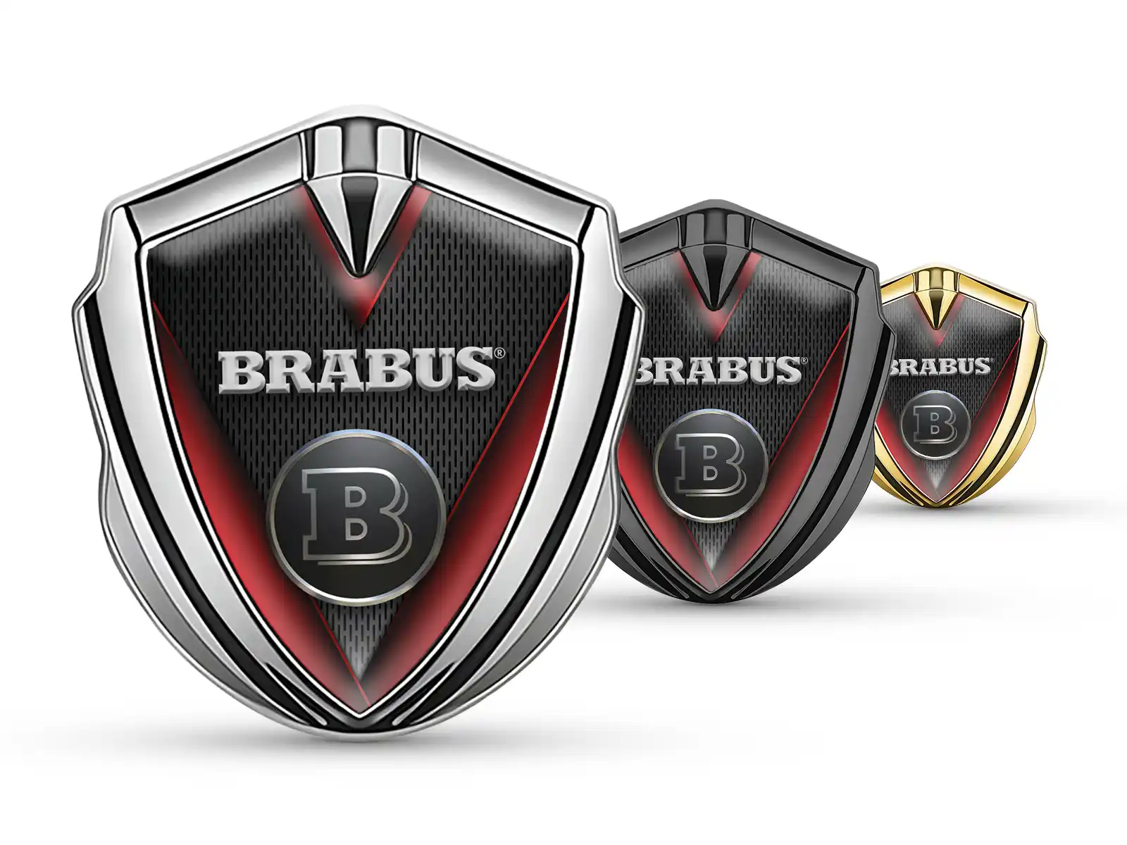 Brabus Metallico Cupolato Emblema Stile Pro Base Inox